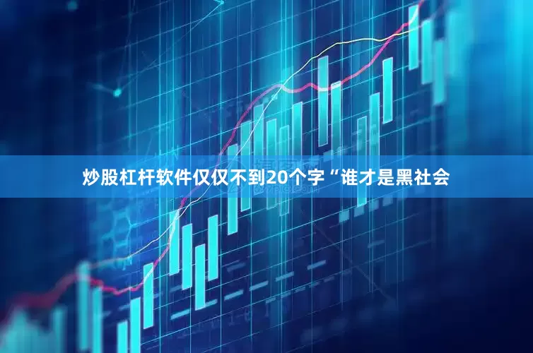 炒股杠杆软件仅仅不到20个字“谁才是黑社会